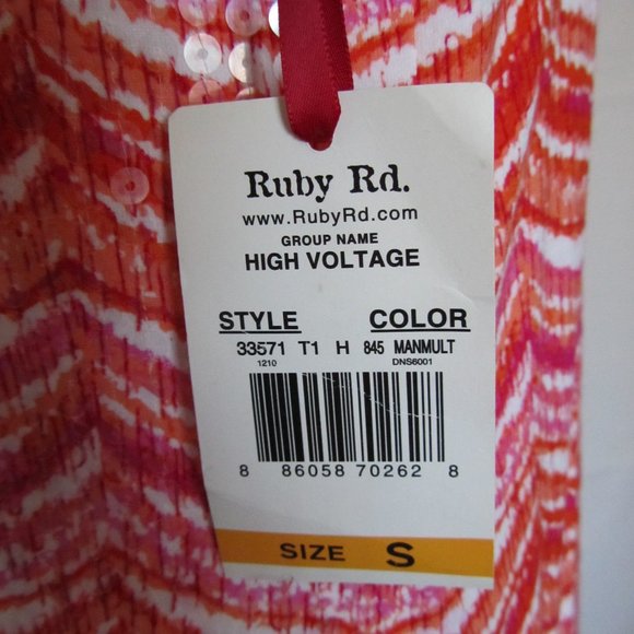 NWT Ruby Rd Women’s Sequined Sleeveless Bright Summer Tank top size S - Picture 6 of 9